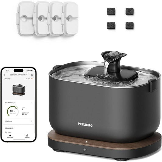 Bundle of PETLIBRO App Monitoring Cat Water Fountain with Wireless Pump